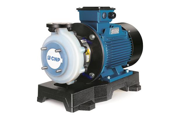 單級臥式氟塑料離心泵，配加長軸電機，軸向入口和徑向出口，電機軸與葉輪為直聯(lián)式，過流部件均采用氟塑料（F26、F46）。